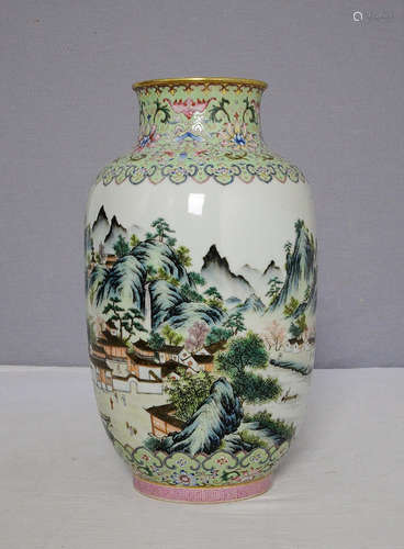 Chinese Famille Rose Porcelain Vase With Mark