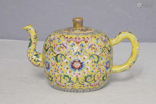 Chinese Famille Rose Porcelain Teapot With Mark