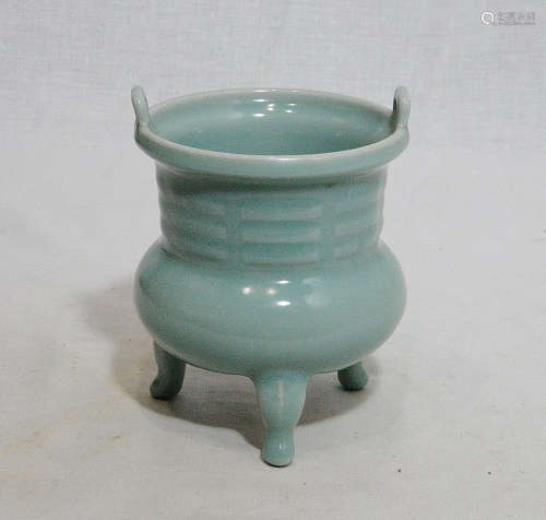 Chinese Tripod Celadon Porcelain Incese Burner