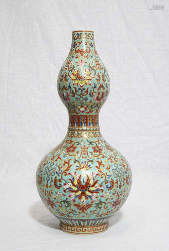 Chinese Famille Rose Porcelain Vase With Mark