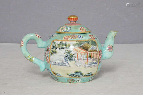 Chinese Famille Rose Porcelain Teapot With Mark