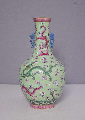 Chinese Famille Rose Porcelain Vase With Studio Mark