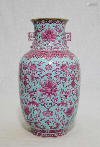 Chinese Famille Rose Porcelain Vase With Mark