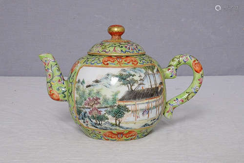 Chinese Famille Rose Porcelain Teapot With Mark