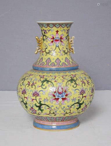 Chinese Famille Rose Porcelain Vase With Mark