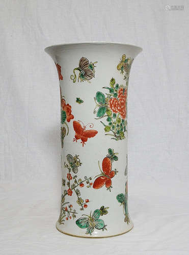 Chinese Wu-Cai Porcelain Beaker Vase With Mark