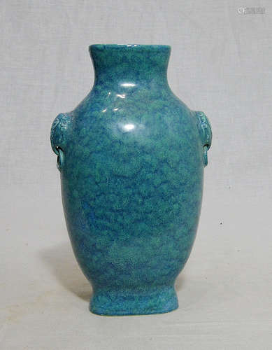 Small Chinese Lu-Jun Glaze Porcelain Vase With Mark