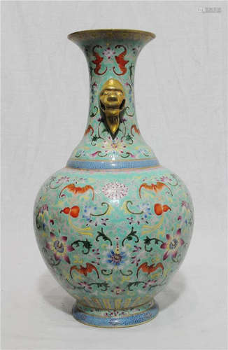 Chinese Famille Rose Porcelain Vase With Mark