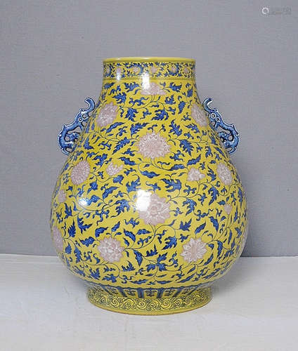 Large Chinese Familie Rose Porcelain Vase With Mark