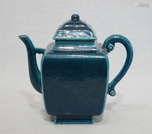 Chinese Lu-Jun Glaze Porcelain Teapot With Mark