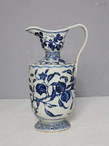Chinese Blue and White Porcelain Water Bottle With Mark