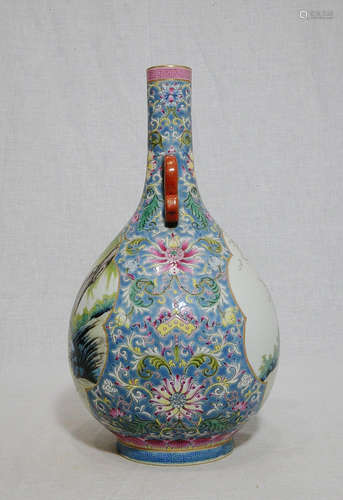 Chinese Famille Rose Porcelain Vase With Mark