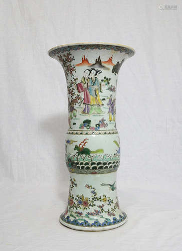 Chinese Wu-Cai Porcelain Beaker Vase With Mark