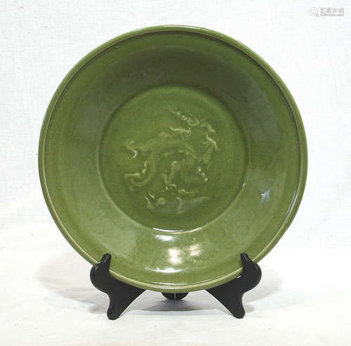 Chinese Green Celadon Porcelain Plate