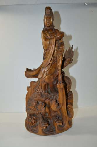 Antique Chinese Huangyang Wood Cuanyin