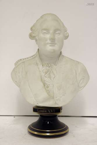 French Porcelain Bust of Louis XVI, 19th C.