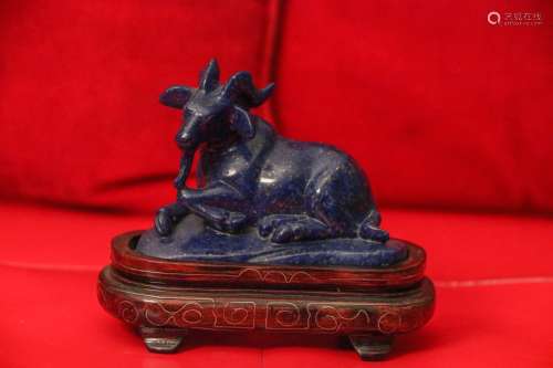 Chinese Lapis Carving of a Lamb