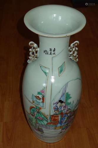 Chinese large Famille Rose Vase