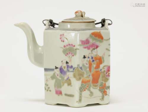 Chinese Early 20th C. Porcelain Teapot