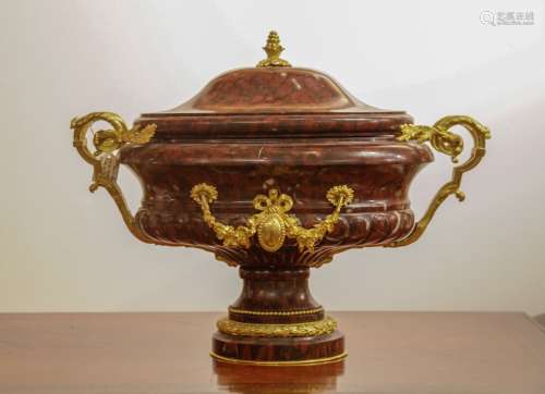 19th C. French Marble Centerpiece Mounted w/ Gilt