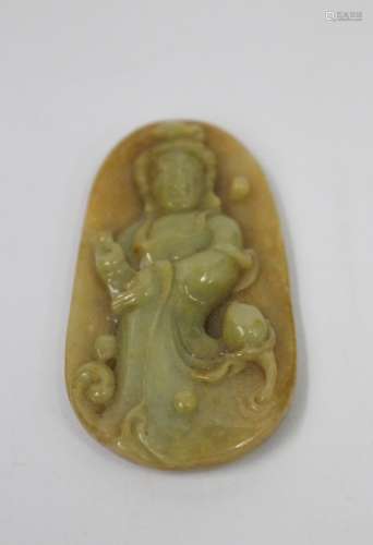 Chinese Jadeite Guanyin Pendant