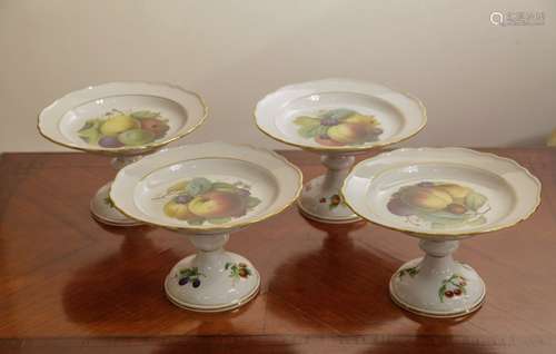 4 Pieces of Meissen Porcelain Fruit Tray