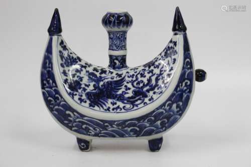 Chinese Blue/White Porcelain Brush Holder