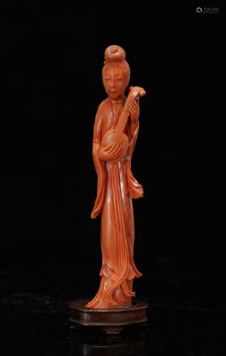 18/19th C. Chinese Coral Lady