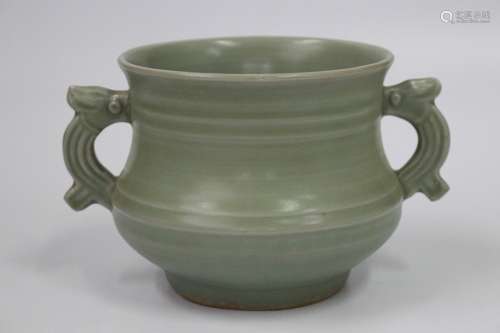 Chinese Long Quan Style Ceramic Vase