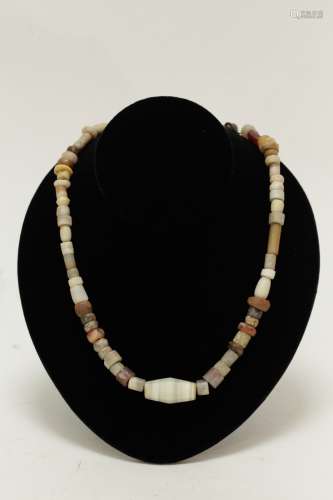 Ancient Mixed Agate,Crystal & Quartz Bead Necklace