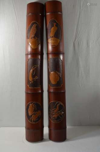 Pair of Chinese Bamboo Carving