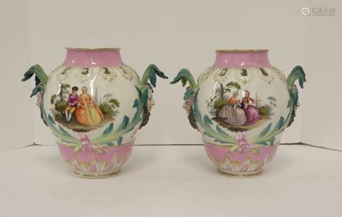 Pair of Berlin Porcelain Vases Circa 1870