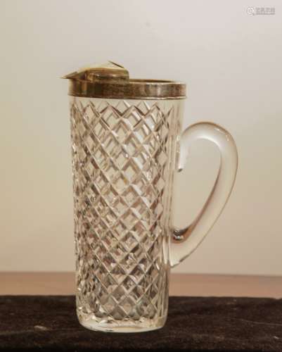 Tiffany & Co. Glass Sterling Silver Water Pot
