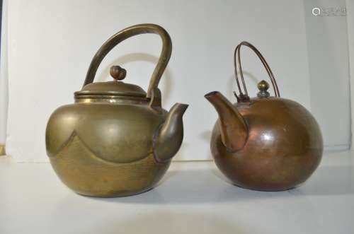 Two Chinese Bronze Teapot  MArk
