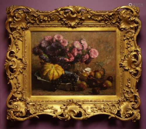 Still Life Oil Painting on Canvas w/ Wood Frame