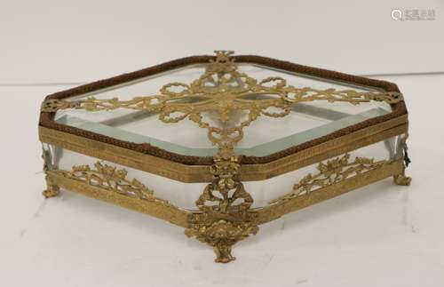 Large Baccarat Crystal & Bronze Box