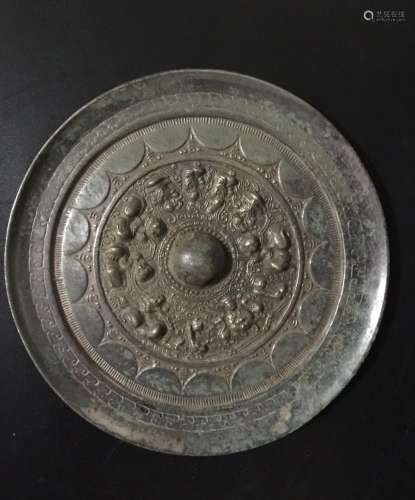 Chinese Round Han Style Bronze Mirror