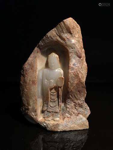 White Jade Buddha Statue