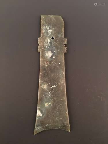 A Rare Brownish Olive Jade Ceremonial Blade Yazhang