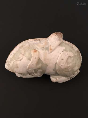 Chinese Han Style White Jade Dragon Seal