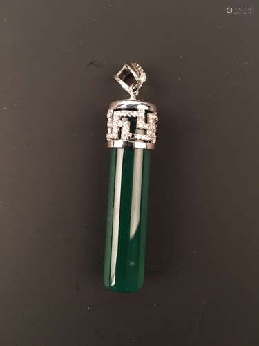 Silver Green Jade Pendant