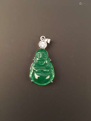 Green Jade Buddha Pendant