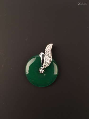 Silver Green Jade Pendant