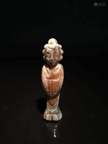 Tang Style Old Jade Woman Statue