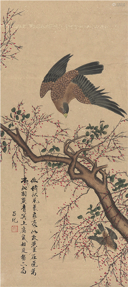 吕纪花鸟纸本立轴