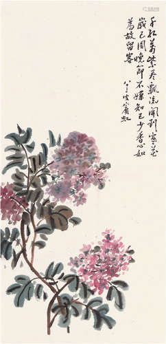 黄宾虹 花卉 纸本 立轴