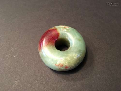 A Fine Large Chinese Hardstone or Jade Loo Ring, 2