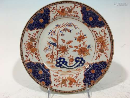 ANTIQUE Chinese Imari Plate with Bamboo and flowers, 18th Century. 10
