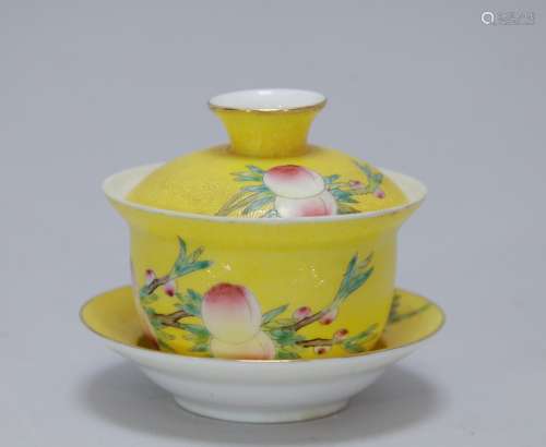 Chinese Yellow Glazed Porcelain Teaset
