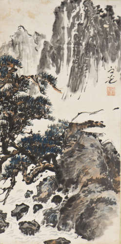 A CHINESE SCROLL PAINTING OF LANDSCAPE MOTIF, AFTER XIE ZHIGUANG